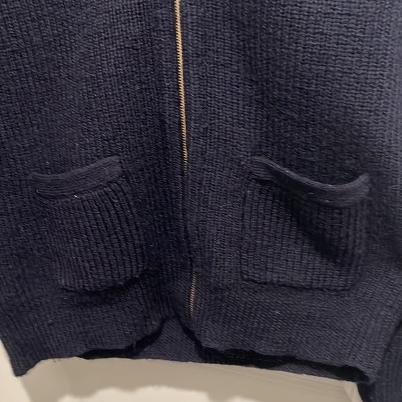 J Crew Men’s Blue Navy Wool Zip Up Half Zip Sweater Size L Large - Picture 8 of 8